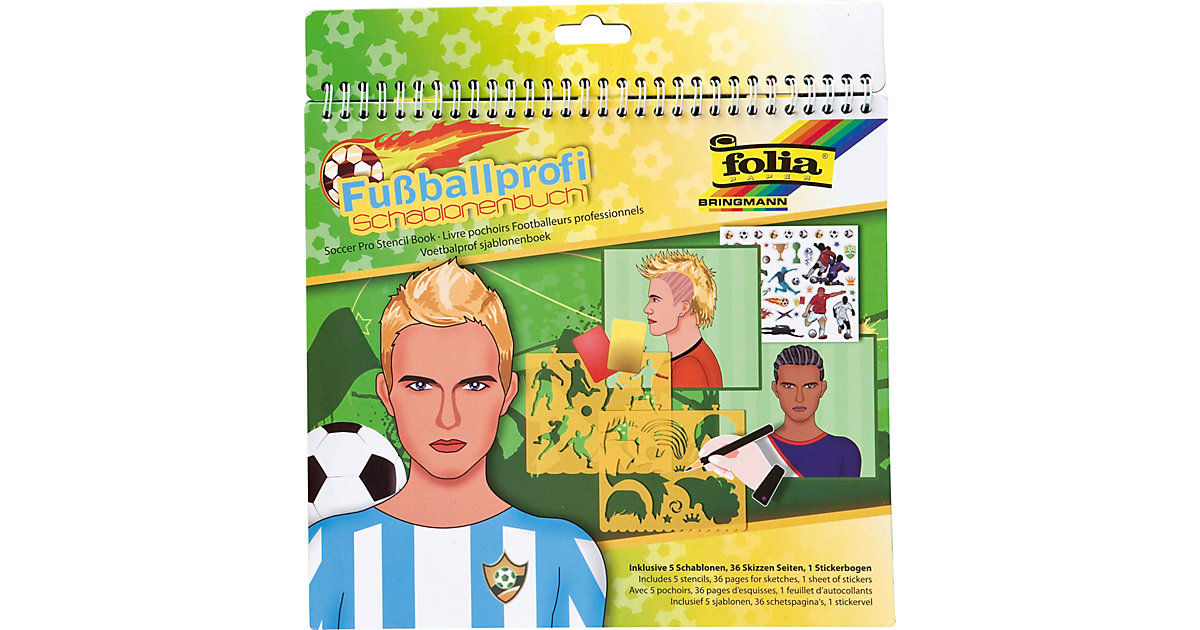 Schablonenbuch Fußball, inkl. Sticker von folia