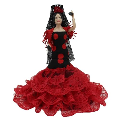 Folk Artesanía Flamenco Andalusische Puppe Original 19 cm mit Mantilla Kollektion Regional Classic Edition von Folk Artesanía