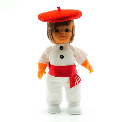 Folk Artesanía Sammlerpuppe, 15 cm. Regionales Kleid aus dem Baskenland, Gala Vasco Pais Vasco Pamplona San Fermín. von Folk Artesanía