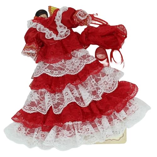 Folk Artesanía Kleid Religiöse Santera Shango Santa Barbara für Sintra, Simona Folk Handwerk, Mari's, Pepa's. Naia Vidal Red Dolls. RJ von Folk Artesanía
