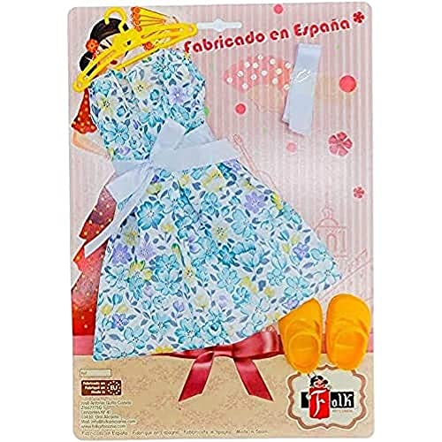 Folk Artesanía V421-19 Sintra, Simona puppenkleid, floral, gelb von Folk Artesanía