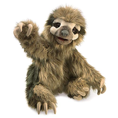 Dreifinger-Faultier Handpuppe – Weiche Plüsch-Tierpuppe, 30 cm, für kreatives Spiel & Geschichtenerzählen von Folkmanis