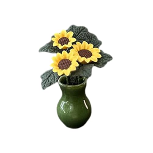 Folpus 1/12 Miniatur-Bonsai-Pflanze, Puppenhaus-Pflanze, winziges grünes Ornament, Puppenhaus-Miniatur-Blumenmodell für Diorama-Geschenkdekoration von Folpus