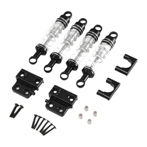 Folpus 1/12 RC-Auto-Stoßdämpfer-Set, RC-Auto-Ersatzteilbeschläge, Metall-Stoßdämpferhalter, verbesserte Kits für MN82 82S 82Pro, Modell-LKW, Schwarz von Folpus