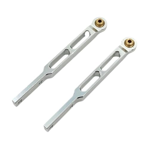 Folpus 1/12 RC-Car-Hinterachs-Zugstange, 2er-Set, Reparaturteile, robuste professionelle RC-Car-Upgrade-Teile aus Metall für MN82 LC79-Truck, Silber von Folpus