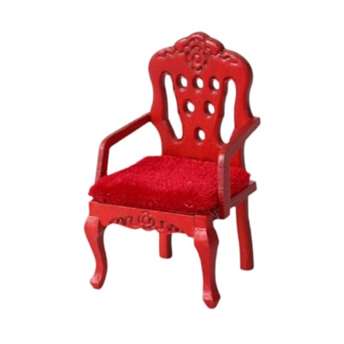 Folpus 1/12 Scale Dollhouse Chair Miniatur Möbelpuppenhauszubehör für Schlafzimmer, Rot Folpus 1/12 Scale Dollhouse Chair Miniatur Möbelpuppenhauszubehör für Schlafzimmer, Rot von Folpus