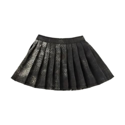 Folpus 1/6 Frauen Plissierte Rock Figur Körper Casual Soft Requent, Schwarzgrau von Folpus