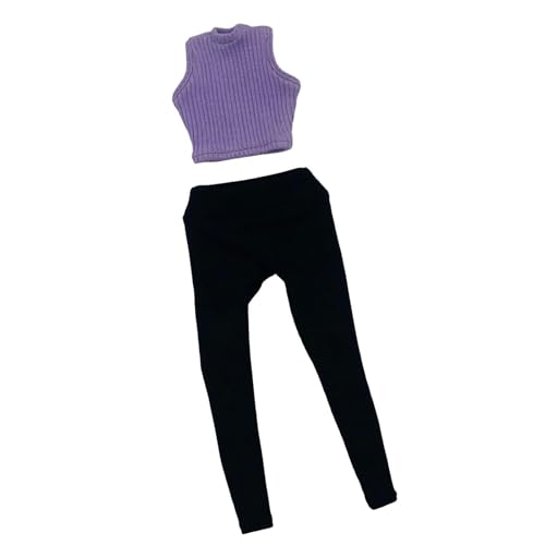Folpus 1/6 Skalenweste mit Hosen ärmellose Top Realistic Retro Strick -Tanktop, anziehen für 12 "männliche Actionfiguren ACCS, Violett von Folpus