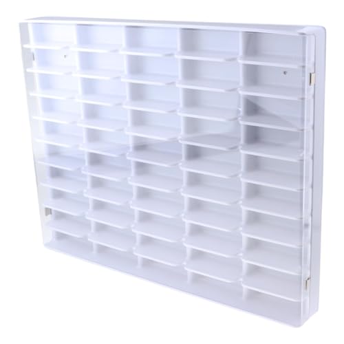 Folpus 1/64 Skala Diecast Display Hülle für 50 Autosorganisator mit Staubabdeckung Wandmontage Modellauto Showcase für Model Geschenke, Weiß von Folpus