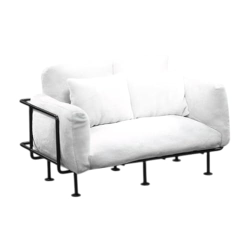 Folpus 1: 6 Scale Dollhouse Doppelsofa Simulationszubehör Spielzeug Mini -Modell für Schlafzimmer, Weiß von Folpus