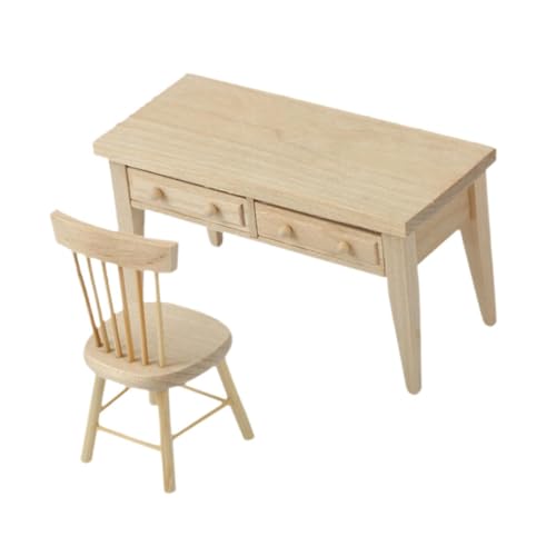 Folpus 1:12 Dollhouse Mini Möbel Spielzeug Spielzeug -Dekoration Geburtstagsgeschenkhandhandwerk vor, Spiel Requisiten Tischstuhl Set Set von Folpus