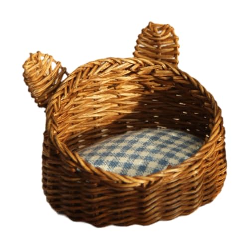 Folpus 1:12 Katzen-/Hundehaus, Geburtstagsgeschenke, Kinderspielzeug, Puppenhausdekor, Puppenhausmöbel, Katzennest, Miniaturkorb für Kinder, Jungen, Dunkles Gitter Folpus 1:12 Katzen-/Hundehaus, Geburtstagsgeschenke, Kinderspielzeug, Puppenhausdekor, Puppenhausmöbel, Katzennest, Miniaturkorb für Kinder, Jungen, Dunkles Gitter von Folpus