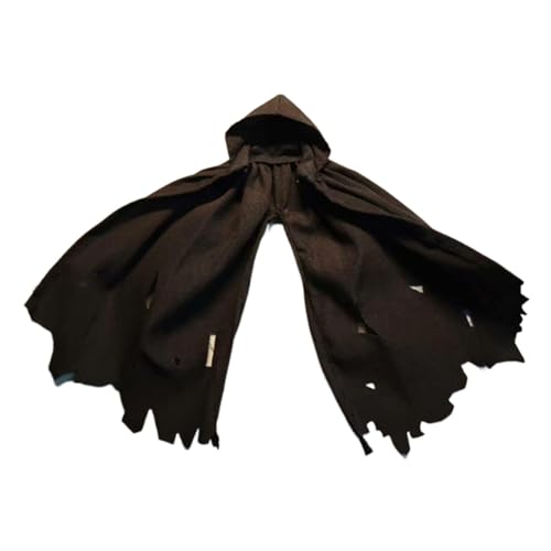 Folpus 1:12 Maßnahme Actionfigur Kleidung Cape mit Hut, Mode, Unisex Mini Stoffpuppe Kleidung Miniaturkleidung für 6 Zoll, Schwarz von Folpus