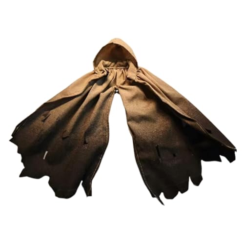 Folpus 1:12 Maßnahme Actionfigur Kleidung Cape mit Hut, Mode, Unisex Mini Stoffpuppe Kleidung Miniaturkleidung für 6 Zoll, Wüstengelb von Folpus