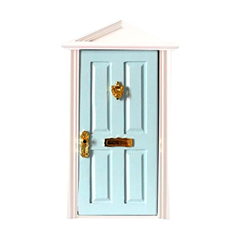 Folpus 1:12 Puppenhaus Holz Villa Tür Fenster Briefkasten DIY Hohe Qualität, Blau von Folpus
