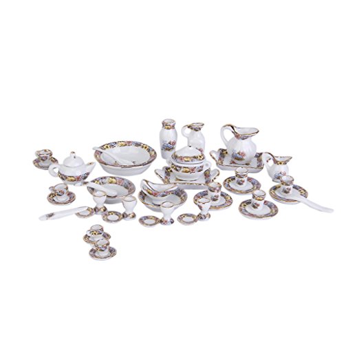 Folpus 1:12 Puppenhaus Tee Set mit 40 Teilen von Folpus