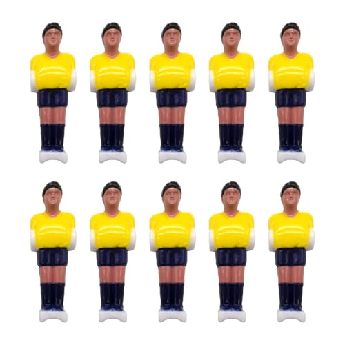 Folpus 10 Stücke Foosball -Männer Ersatz Foosballspieler Fußballspiele Mini -Fußballspieler Figuren, Gelb Dunkelblau von Folpus
