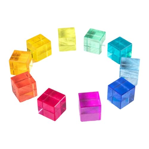 Folpus 100x Regenbogen Acryl Würfel Bausteine ​​Kindergarten Lehren Lernen für Jungen Mädchen Stapeln Würfel Glatte Vase Füller von Folpus