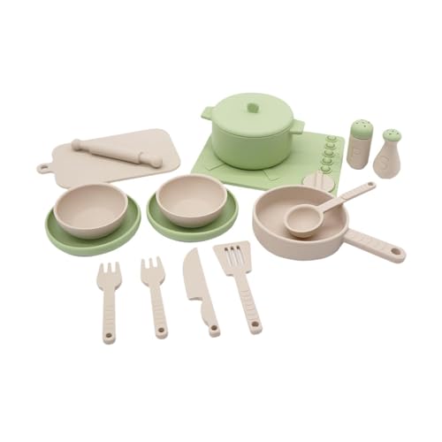 Folpus 14-teiliges Küchenspielzeug für Kinder, Kochspielzeug, Pfanne, Spielset, Kinderküchenzubehör für Kinder, Jungen und Mädchen, GrÜn Folpus 14-teiliges Küchenspielzeug für Kinder, Kochspielzeug, Pfanne, Spielset, Kinderküchenzubehör für Kinder, Jungen und Mädchen, GrÜn von Folpus