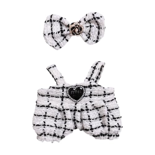Folpus 15 cm Puppenkleidung Puppen-Hosenträger-Hosen-Outfit Puppen-Miniaturkleidung für Alter 5-7 8-10, Weiß von Folpus