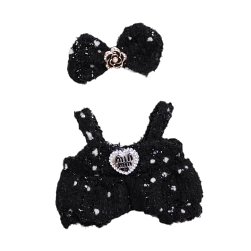 Folpus 15 cm Puppenkleidung Puppen-Hosenträger-Hosen-Outfit Puppen-Miniaturkleidung für Alter 5-7 8-10, Schwarz von Folpus