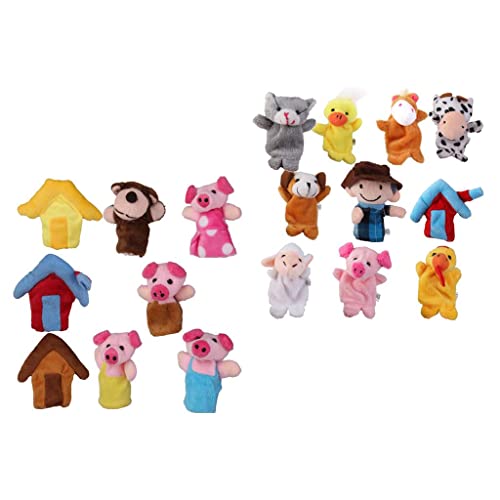 Folpus 18x Spielzeug DREI Kleine Schweinchen Bauernhof Puppen mit Finger Tierfreunde von Folpus
