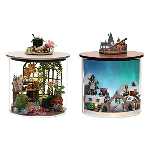 Folpus 2er Set DIY Miniatur Puppenhaus Bausatz - Kreative Geschenkidee für Bastler und Handwerker, und Garten von Folpus