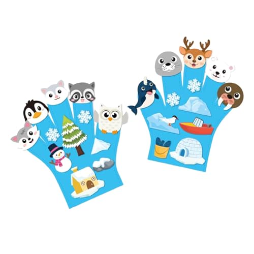 Folpus 2pcs Filz Story Finger Puppen DIY Storytelling Hand Puppet Rollenspiel für Kids Toddles Early Learning for Home Vorschule, Arktisches Thema von Folpus