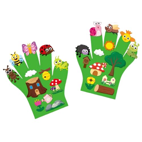 Folpus 2pcs Filz Story Finger Puppen DIY Storytelling Hand Puppet Rollenspiel für Kids Toddles Early Learning for Home Vorschule, Insektenthema von Folpus