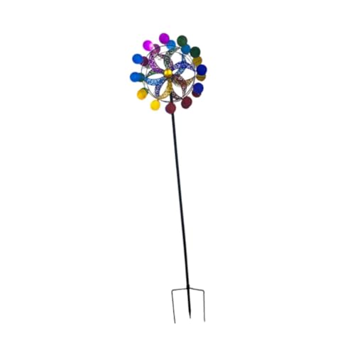 Folpus 360 Grad Windmühle Windfänger wasserdichte Windskulpturen Metall Windmühle Gartenpfahl für Rasen im Freien von Folpus