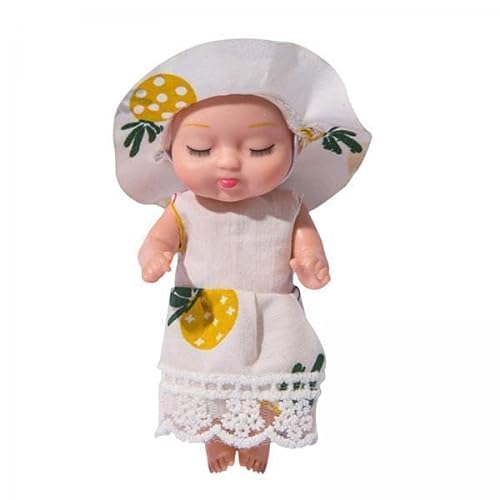 Folpus 3x11 cm Simulation Baby Puppen mit Kleidung, Mini Schlaf Puppen für Kleinkind von Folpus