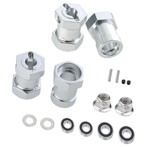Folpus 4-teilige Radsechskant-Nabenadapter, Ersatz, 5 mm Bohrung, Aluminium, für RC-Raupenfahrzeuge im Maßstab 1/10, verbesserte Stabilität, Silbrig Folpus 4-teilige Radsechskant-Nabenadapter, Ersatz, 5 mm Bohrung, Aluminium, für RC-Raupenfahrzeuge im Maßstab 1/10, verbesserte Stabilität, Silbrig von Folpus