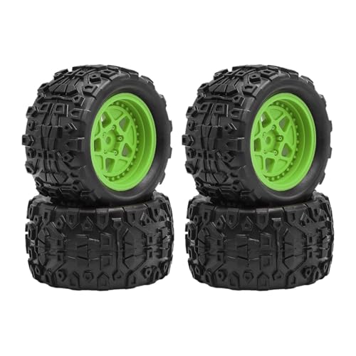 Folpus 4Pcs 1/18 RC Auto Reifen Reifen 2,8 Zoll Durchmesser Einfach Installieren Ersatzteile Stilvolle Ersatz, Grün von Folpus