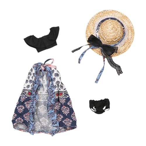 Folpus 4X Fashion 1/6 Top und Rockhutunterhose Kleidungsstück, Miniaturbekleidungskostüm für 12 Zoll weibliche Actionfiguren ACCS, Blau 4stk von Folpus