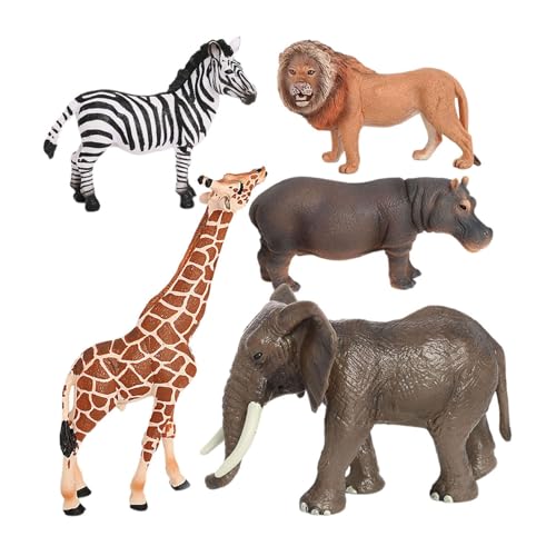 Folpus 5-teiliges Waldtiermodell, Tierfiguren-Spielset, Dschungeltier-Spielset für Partyzubehör, Desktop-Kuchenaufsatz-Dekor von Folpus