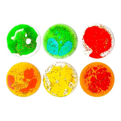 Folpus 6 Stücke sensorisches weiches Gel flüssiges Spielzeug, Kinder sensorisch, Reisegeschenke Osterkorb Stuff Flüssigbewegungsspiele für Kinder, Kreis von Folpus