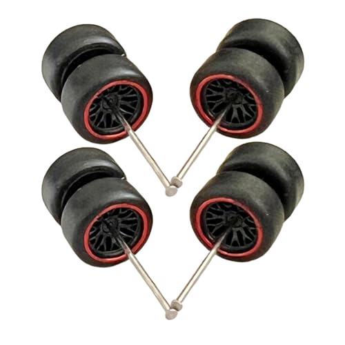 Folpus 8 Stück 1/64 Maßstab modifizierter Reifen mit Autorädern Achsen Ersatz für RC Truck, Rot Folpus 8 Stück 1/64 Maßstab modifizierter Reifen mit Autorädern Achsen Ersatz für RC Truck, Rot von Folpus