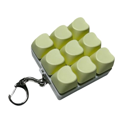 Folpus 9-Tasten-, Fidget-Spielzeug, Schlüsselanhänger, Dekompressionsknopf, Finger-Spielzeug, mechanische, Gelb von Folpus