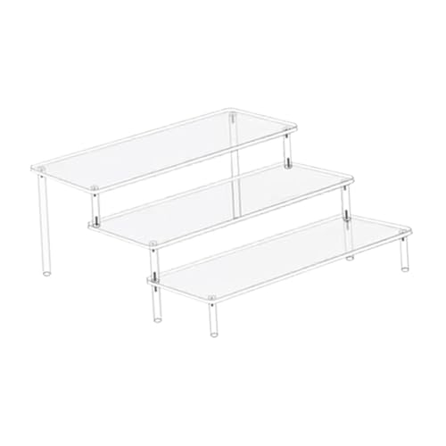 Folpus Acryl-Riser-Display-Regal, transparenter Cupcake-Ständer, Puppen-Ton-Figur-Display, Dessert-Regal, Display-Riser für Party-Essen, 3-stufig Folpus Acryl-Riser-Display-Regal, transparenter Cupcake-Ständer, Puppen-Ton-Figur-Display, Dessert-Regal, Display-Riser für Party-Essen, 3-stufig von Folpus