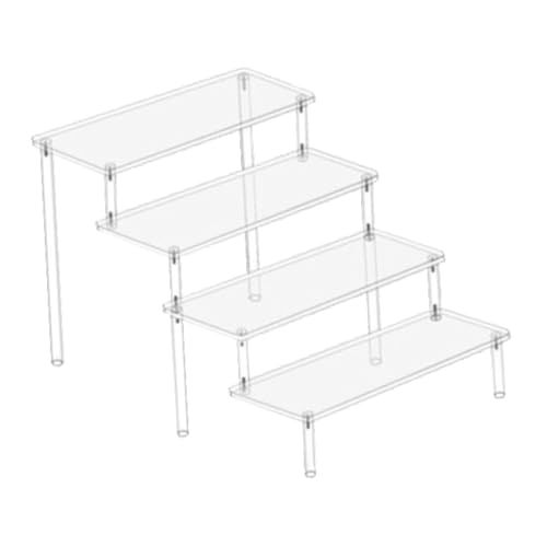Folpus Acryl-Riser-Display-Regal, transparenter Cupcake-Ständer, Puppen-Ton-Figur-Display, Dessert-Regal, Display-Riser für Party-Essen, 4-stufig Folpus Acryl-Riser-Display-Regal, transparenter Cupcake-Ständer, Puppen-Ton-Figur-Display, Dessert-Regal, Display-Riser für Party-Essen, 4-stufig von Folpus