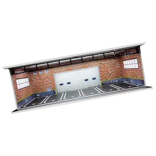 Folpus Autogarage im Maßstab 1:64 mit LED-Fahrzeuggarage, beleuchteter Schutz für Druckguss-Actionfiguren, Zubehör von Folpus