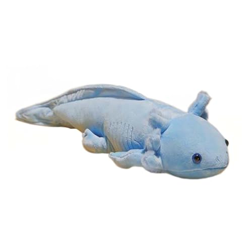 Folpus Axolotl-Plüschpuppe, 17,72 Zoll, lebensechtes Axolotl-Plüsch-Wurfkissen, Axolotl-Plüschspielzeug für Kinder, Blau von Folpus