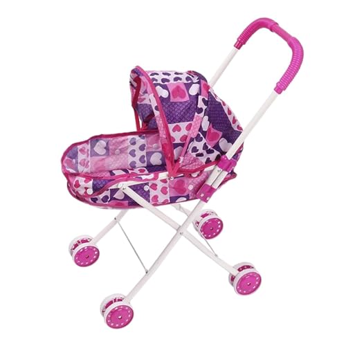 Folpus Babypuppen-Kinderwagen, Valentinstagsgeschenke, Rollenspiel, realistisch, Lernaktivitäten, Miniatur-Schubwagen, Trolley-Spielzeug, Stil b von Folpus