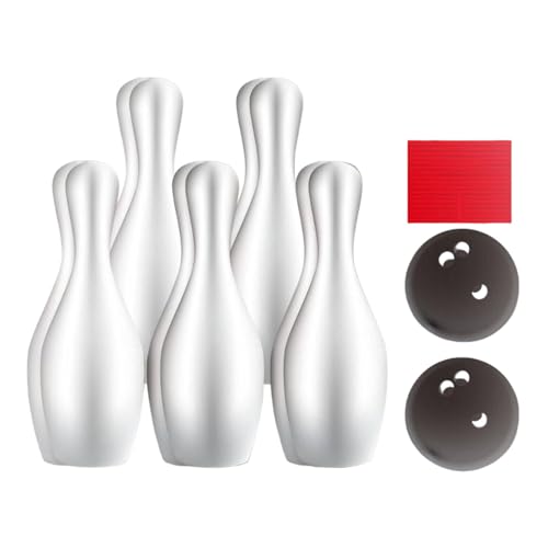 Folpus Bowling-Set für, Outdoor-Sportspiel, Outdoor-Bowling-Spielzeug, Familiensportspielzeug für den Spielplatz, 10 Bowlingkegel Verpackt von Folpus