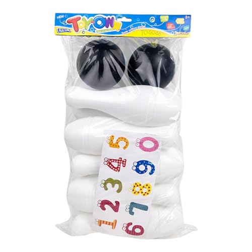 Folpus Bowling-Set für, Outdoor-Sportspiel, Outdoor-Bowling-Spielzeug, Familiensportspielzeug für den Spielplatz, 10 Pins mit Aufkleber von Folpus
