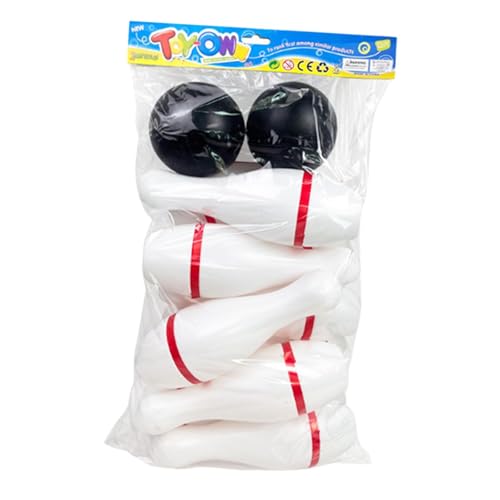 Folpus Bowling-Set für, Outdoor-Sportspiel, Outdoor-Bowling-Spielzeug, Familiensportspielzeug für den Spielplatz, 10 Stifte von Folpus