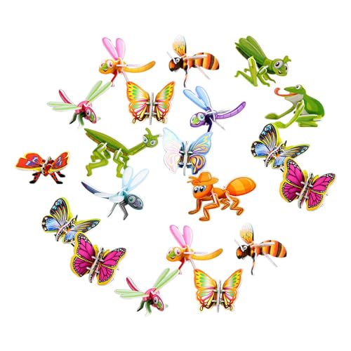 Folpus Cartoon-Puzzle, Montessori-Spielzeug, sensorische Entwicklung, Entwicklung kognitiver Fähigkeiten, Kreativität, Vorstellungskraft, Feinmotorik, Schmetterling von Folpus