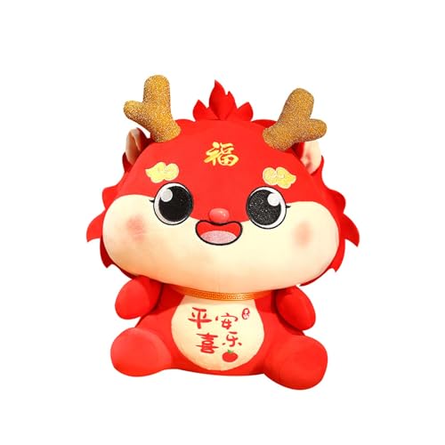 Folpus Chinesisches Neujahrs-Drachen-Puppe, gefüllte Figuren, Ornament, Drachen-Plüschtier für Schlafzimmer, Bar, 24CM von Folpus
