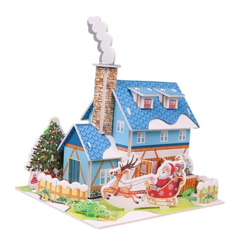 Folpus DIY-Weihnachtshäuser, Weihnachts-Bastelhäuser-Sets, 3D-Puzzle-Ornament für Mädchen, M kleines Haus von Folpus