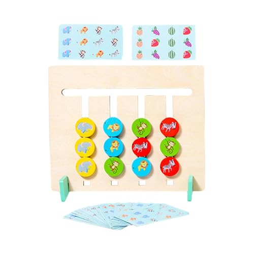 Folpus Farblich passendes Schiebepuzzle, Montessori-Lernspielzeug, Zwei-Spieler-Brettspiele mit 20 Karten für Jungen, Mädchen, Kinderpartybevorzugung, Obst von Folpus
